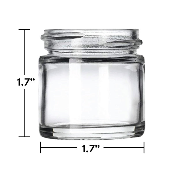 1 oz Clear Glass Straight Sided Round Jar With Smooth White Lid - (160 - 16,000 Count)-Glass Jars-BeastBranding