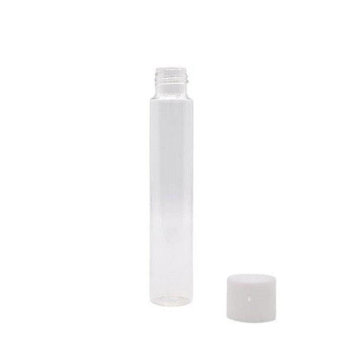 116mm Clear Glass Blunt Tube w/ Plastic White Cap - (100 - 45,000 Count)-Joint Tubes & Blunt Tubes-BeastBranding