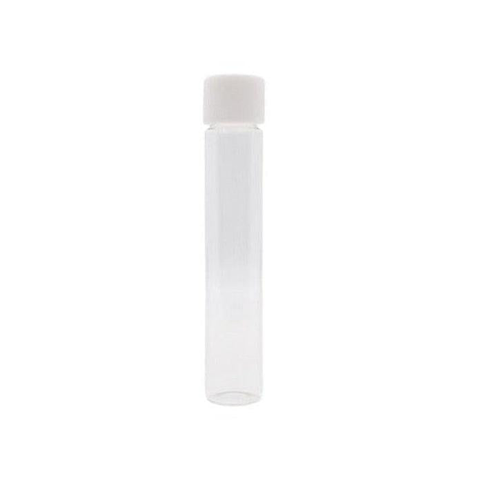 116mm Clear Glass Blunt Tube w/ Plastic White Cap - (100 - 45,000 Count)-Joint Tubes & Blunt Tubes-BeastBranding