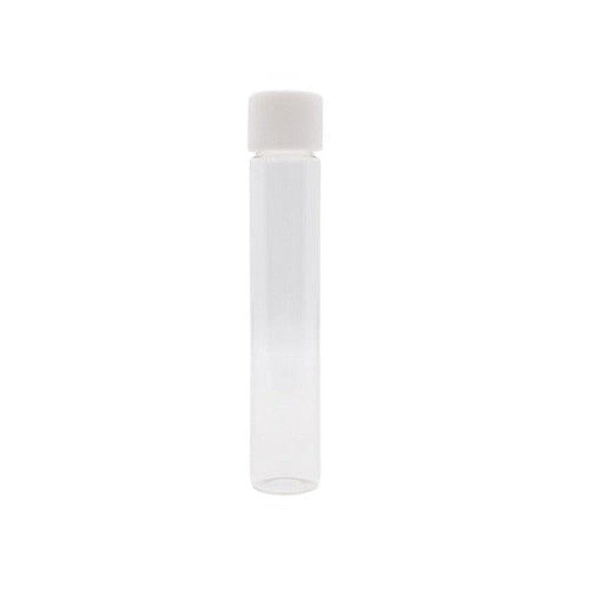 116mm Clear Glass Blunt Tube w/ Plastic White Cap - (100 - 45,000 Count)-Joint Tubes & Blunt Tubes-BeastBranding