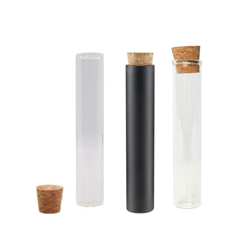 116mm Glass Tube w/ Cork , Printed Sticker, and Application of Sticker Clear or Matte Black-Custom Print Stickers-BeastBranding