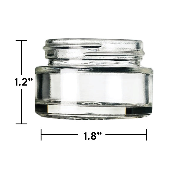 1/2oz 15 mL Clear Glass Low-Profile Jar with Black Lid - (280 - 28,000 Count)-Glass Jars-BeastBranding