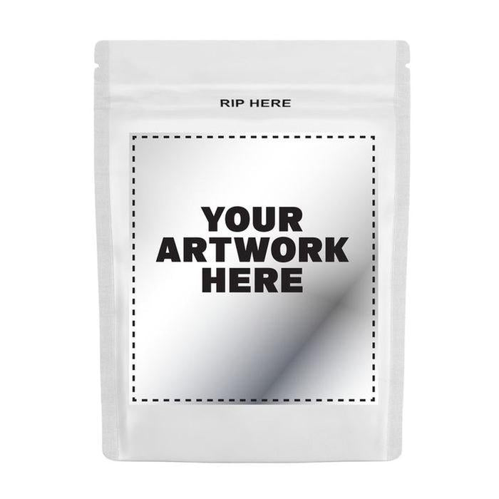 1/8 Oz Mylar Bag With Printed Sticker And Application Of Sticker-Mylar Smell Proof Bags-BeastBranding
