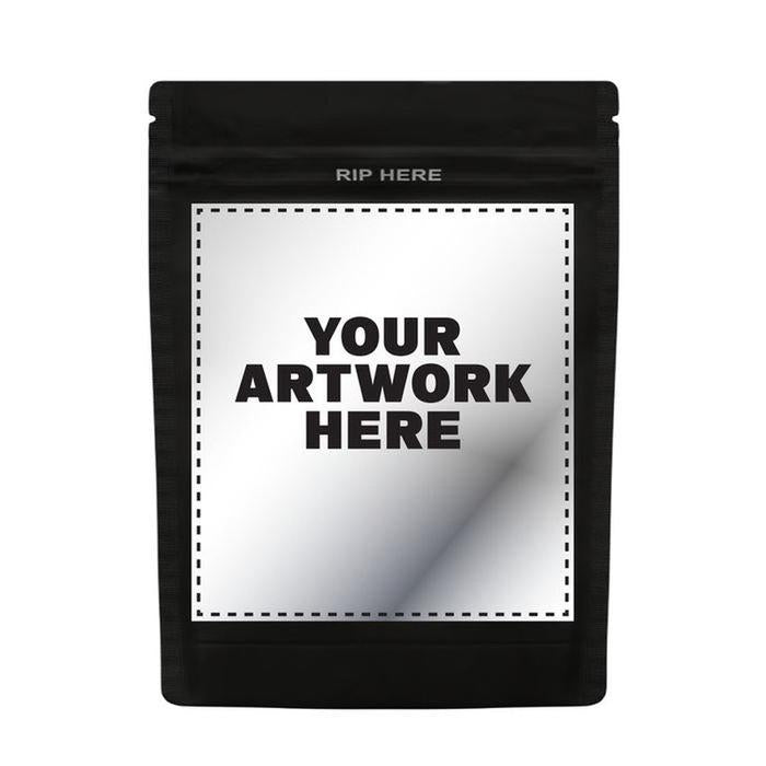 1/8 Oz Mylar Bag With Printed Sticker And Application Of Sticker-Mylar Smell Proof Bags-BeastBranding