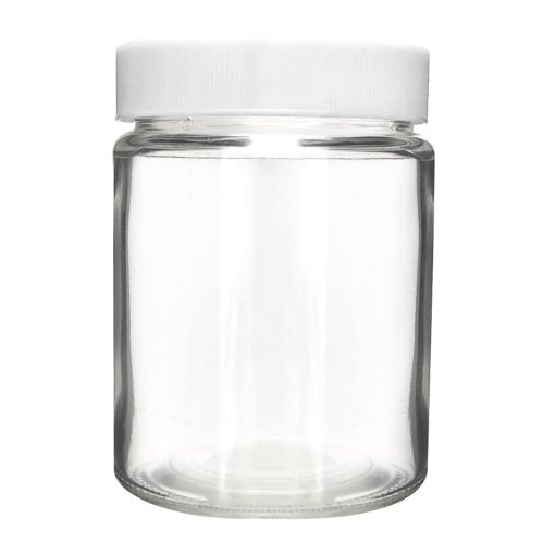 18oz Glass Jar with White Lid - (24 Count)-Glass Jars-BeastBranding