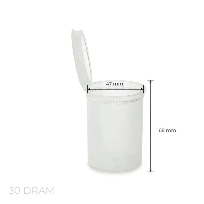 30 Dram Pop Top Vial - 1/4 Oz - Clear - (160 Count)-Pop Top Vials-BeastBranding