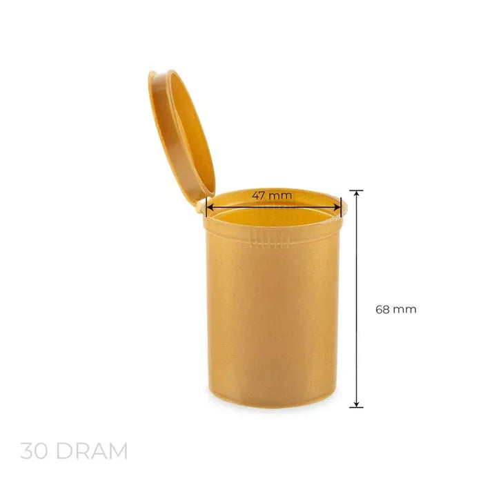30 Dram Pop Top Vial - 1/4 Oz - Gold - (160 Count)-Pop Top Vials-BeastBranding