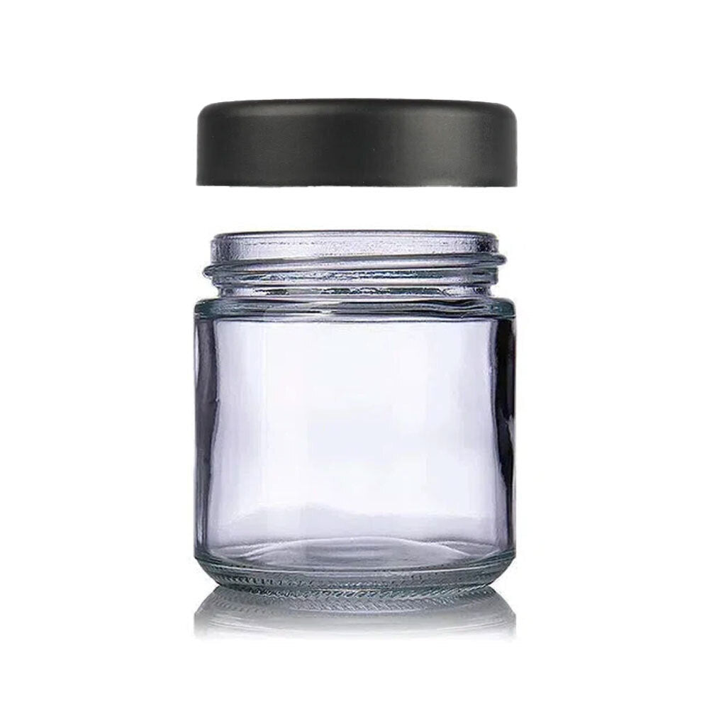 3oz Clear Glass Straight-Sided Round Jar with Black Or White Lid - (150 - 15,000 Count)-Glass Jars-BeastBranding