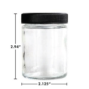 4oz Glass Jar Screw Top - Clear Jar with Black Lid (90 - 9,000 Count)-Glass Jars-BeastBranding