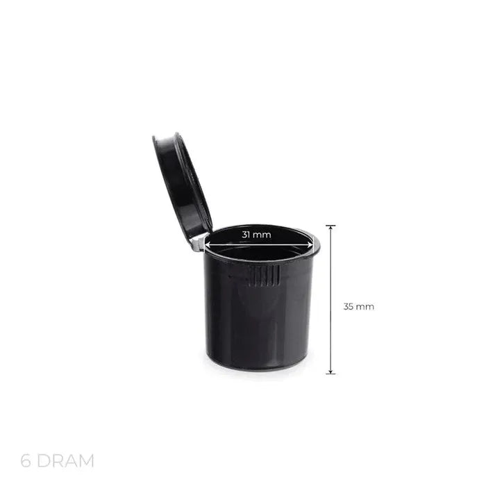 6 Dram Pop Top Vial - Black - (600 Count)-Pop Top Vials-BeastBranding