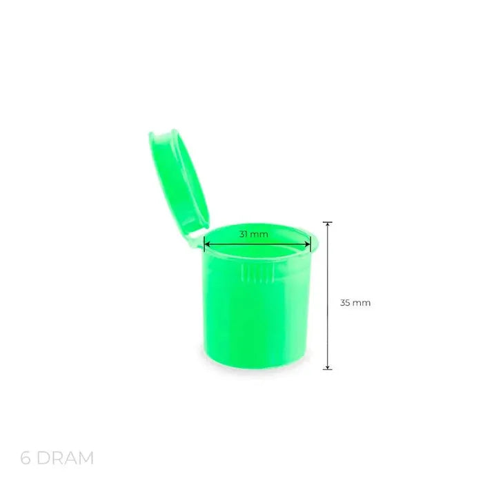 6 Dram Pop Top Vial - Green - Child Resistant (600 Count)-Pop Top Vials-BeastBranding