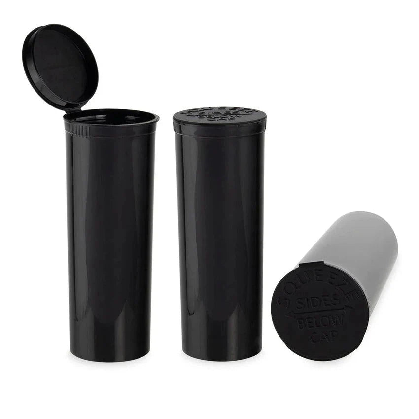 60 Dram Pop Top Vial - 1/2 Oz - Child Resistant - Black - Opaque - (75 Count Per Box)-Pop Top Vials-BeastBranding