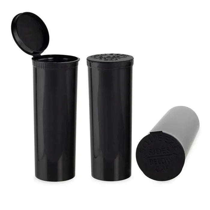 60 Dram Pop Top Vial - 1/2 Oz - Child Resistant - Black - Opaque - (75 Count Per Box)-Pop Top Vials-BeastBranding