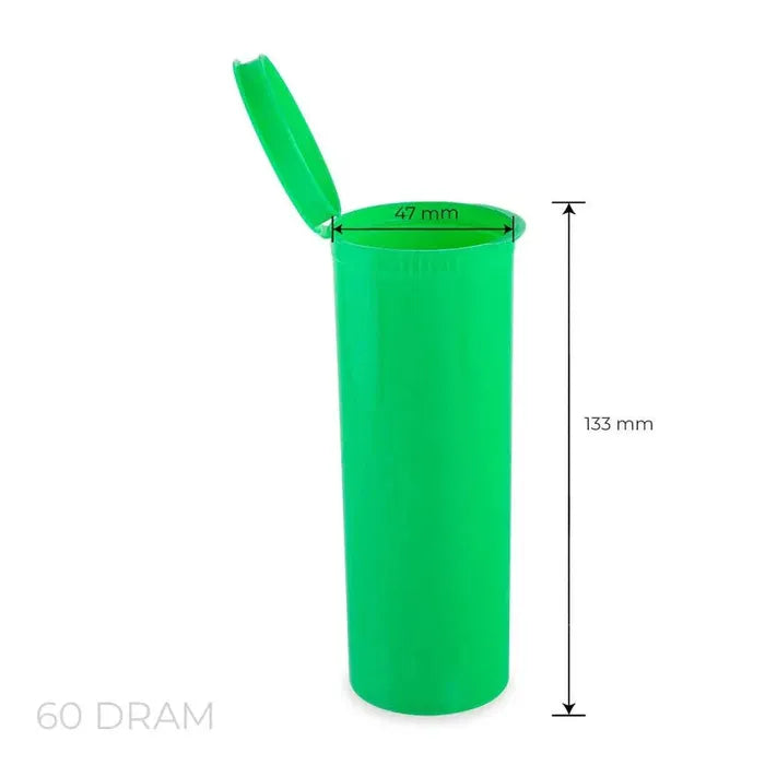 60 Dram Pop Top Vial - 1/2 Oz - Green - (75 Count)-Pop Top Vials-BeastBranding