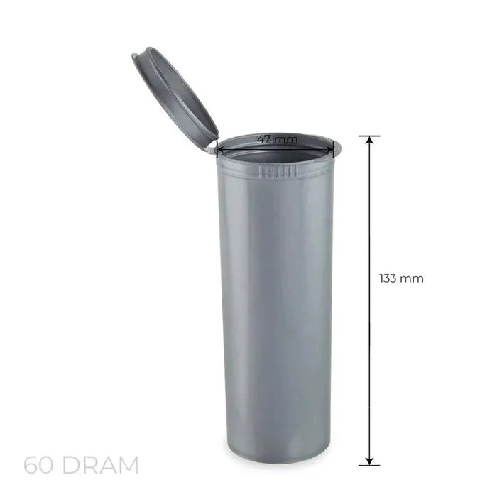 60 Dram Pop Top Vial - 1/2 Oz - Silver - (75 Count)-Pop Top Vials-BeastBranding
