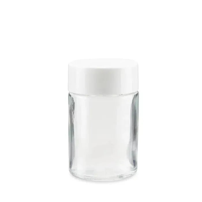 67mm Clear Glass Blunt Jar w/ Plastic Child Proof White Cap - (216 - 8,640 Count)-Joint Tubes & Blunt Tubes-BeastBranding