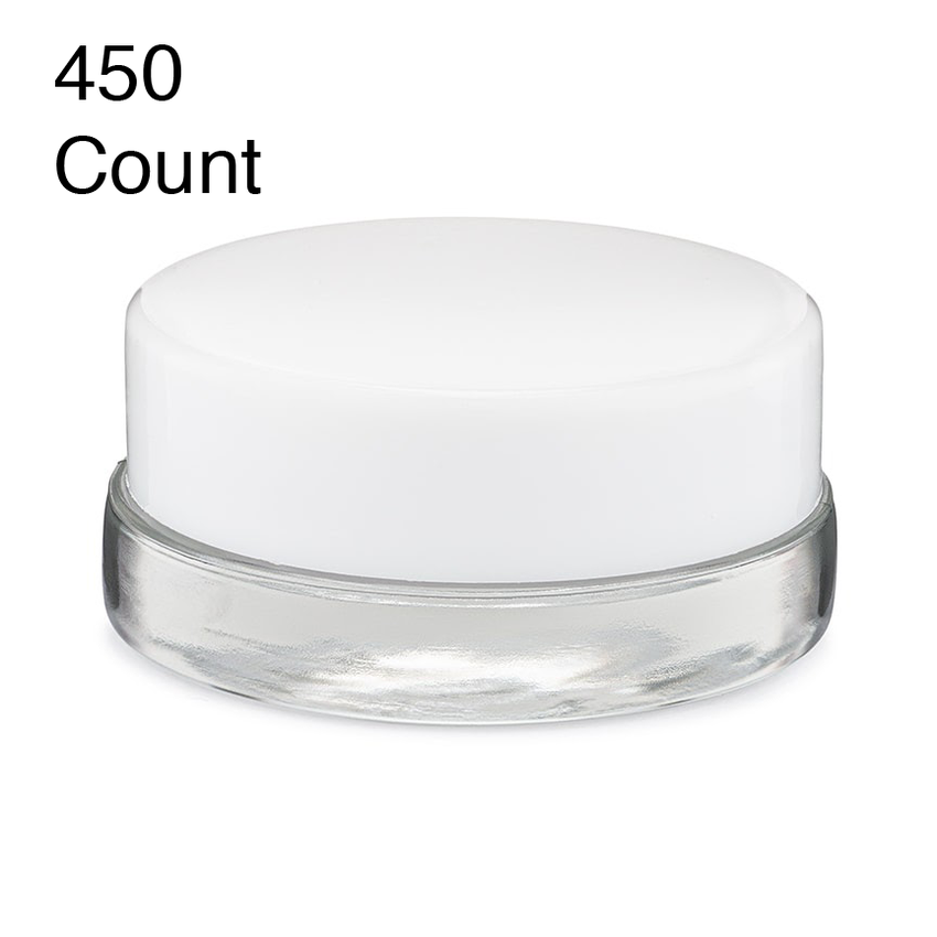 7ml Clear Glass Concentrate Container - Black or White Cap (450 Count)-Concentrate Containers and Accessories