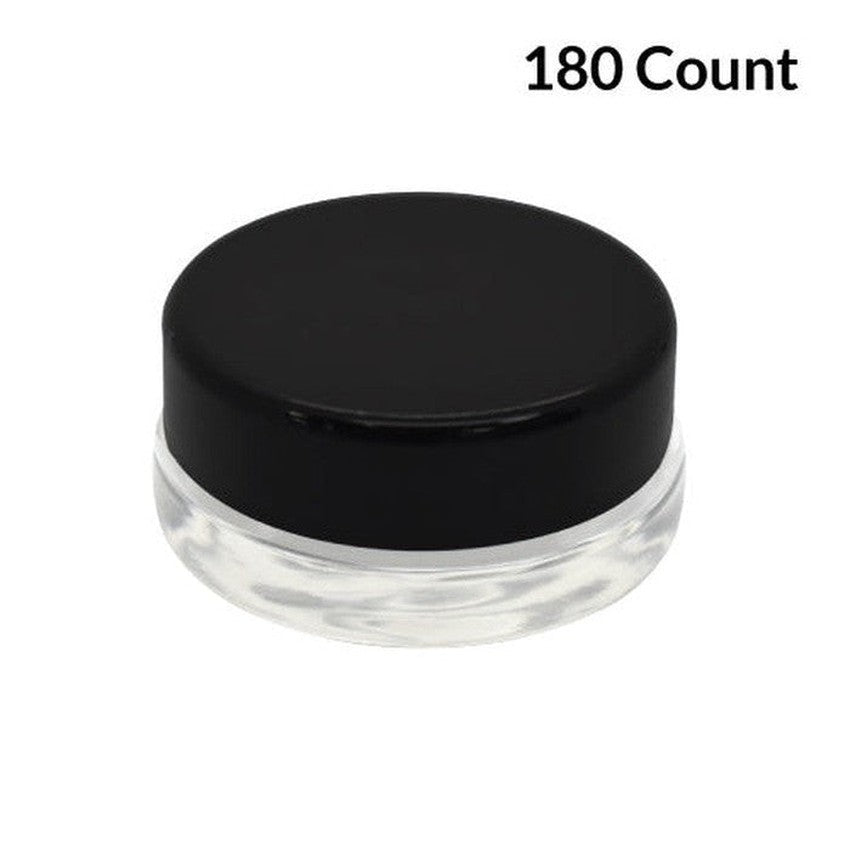 7ml Clear Glass Low Profile Container - Black or White Cap With Labels & Application-Low Profile Jars-BeastBranding