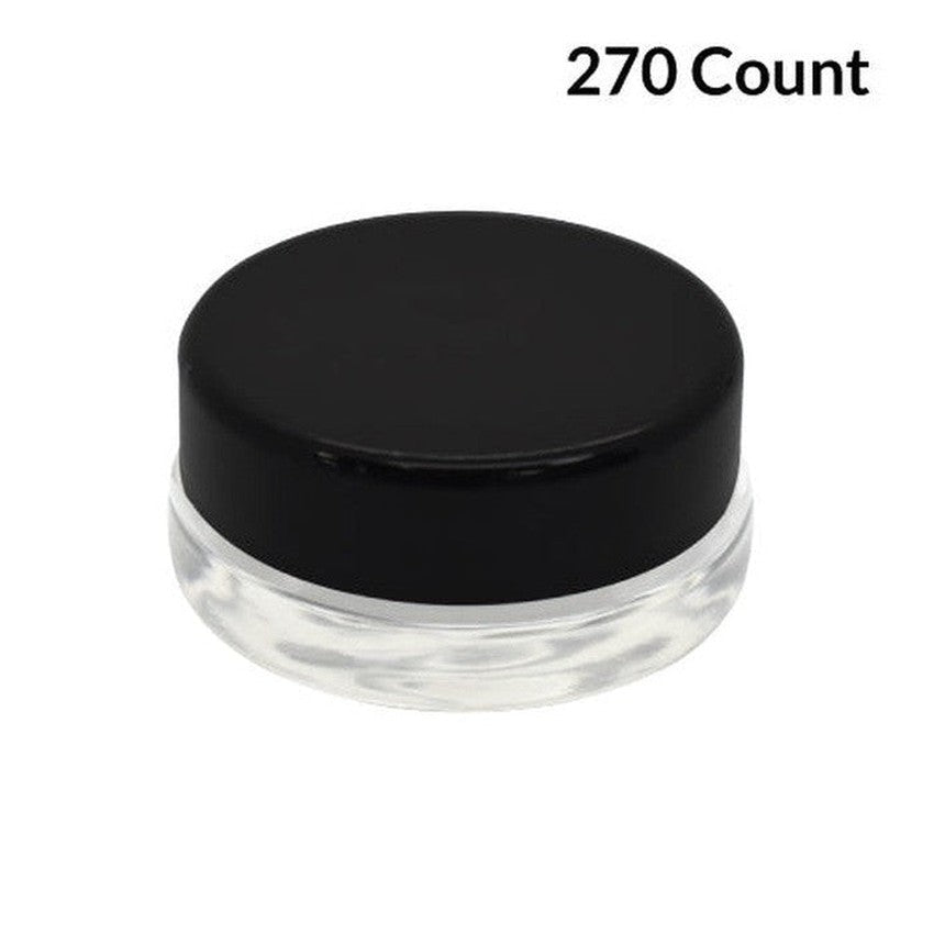 7ml Clear Glass Low Profile Container - Black or White Cap With Labels & Application-Low Profile Jars-BeastBranding