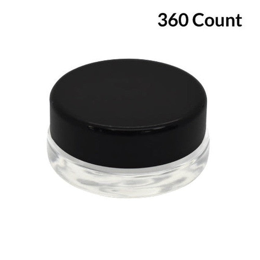 7ml Clear Glass Low Profile Container - Black or White Cap With Labels & Application-Low Profile Jars-BeastBranding