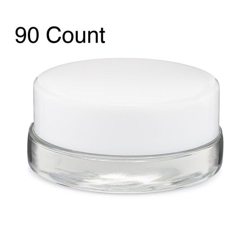 7ml Clear Glass Low Profile Container - Black or White Cap With Labels & Application-Low Profile Jars-BeastBranding