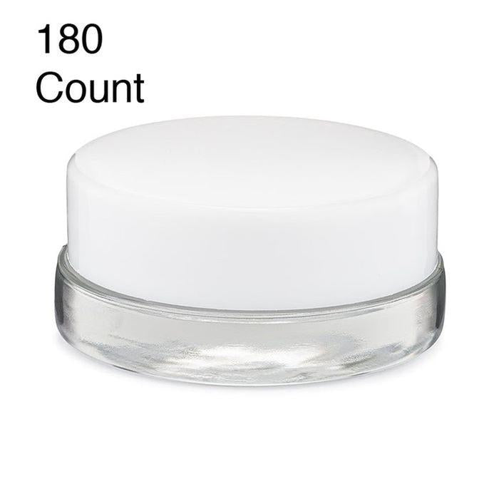 7ml Clear Glass Low Profile Container - Black or White Cap With Labels & Application-Low Profile Jars-BeastBranding