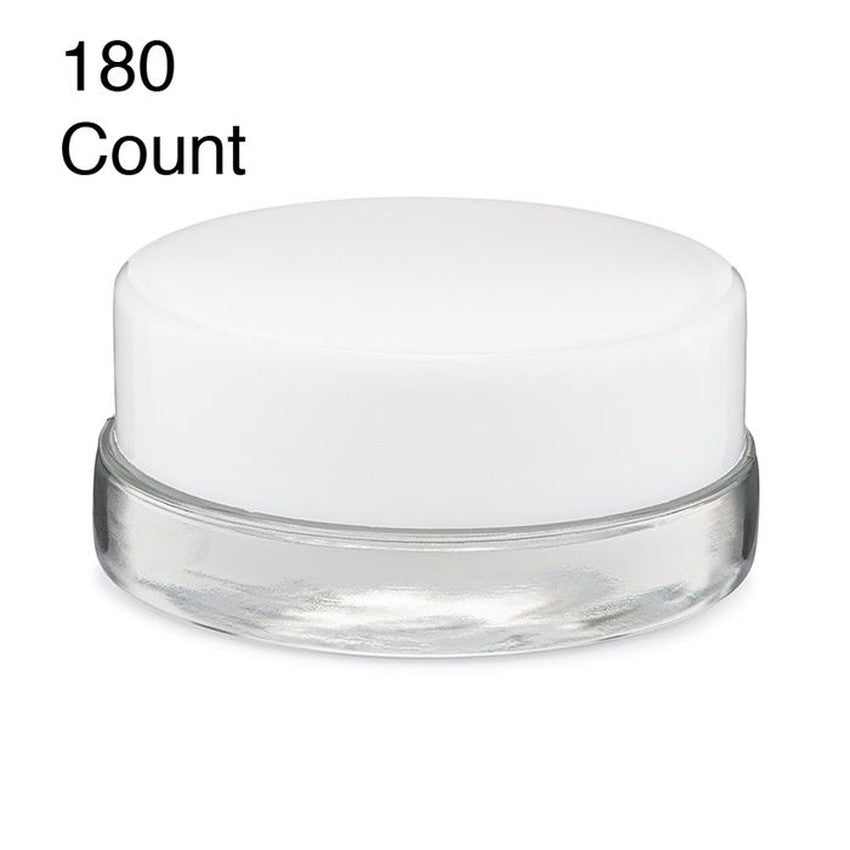 7ml Clear Glass Low Profile Container - Black or White Cap With Labels & Application-Low Profile Jars-BeastBranding