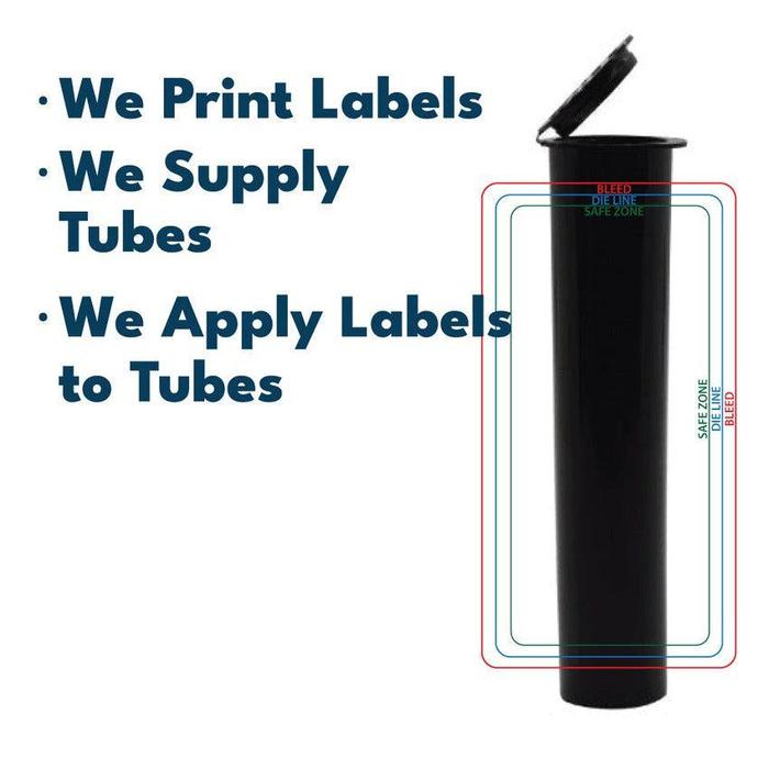90mm or 116mm Joint Tubes with Label Application – Pre-Roll Packaging-Custom Print Stickers-BeastBranding