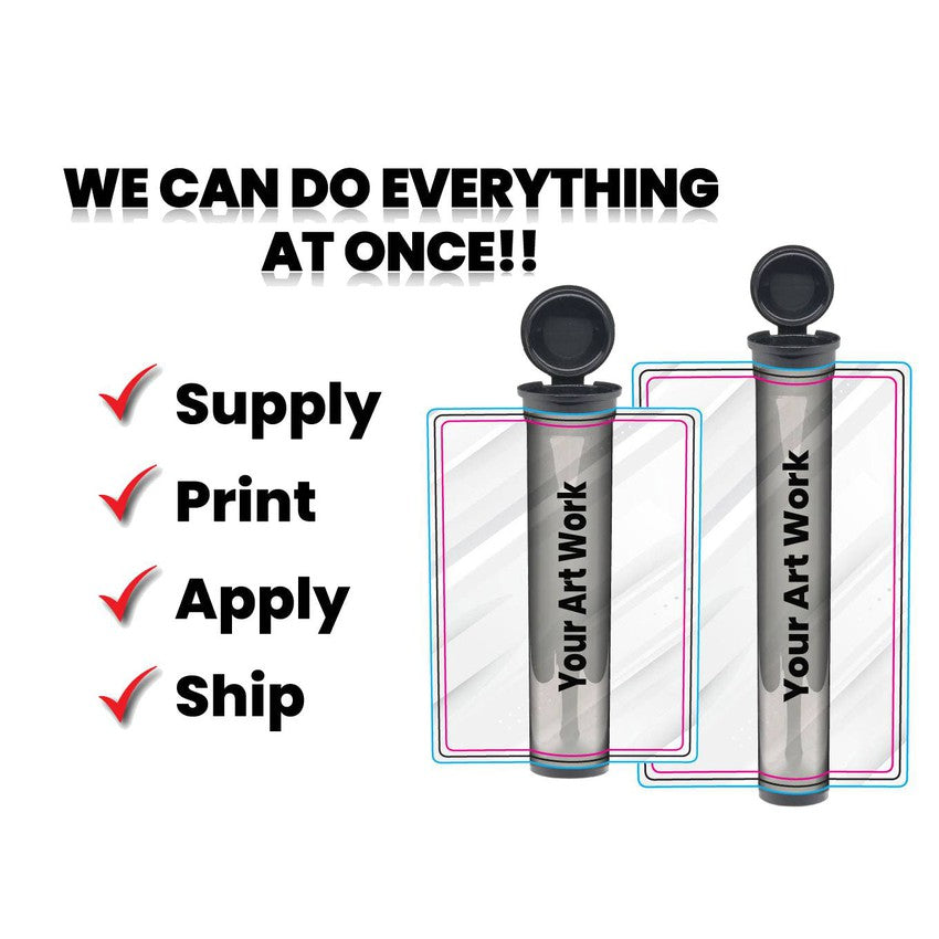 90mm or 116mm Tube with Label Applied-Custom Print Stickers-BeastBranding