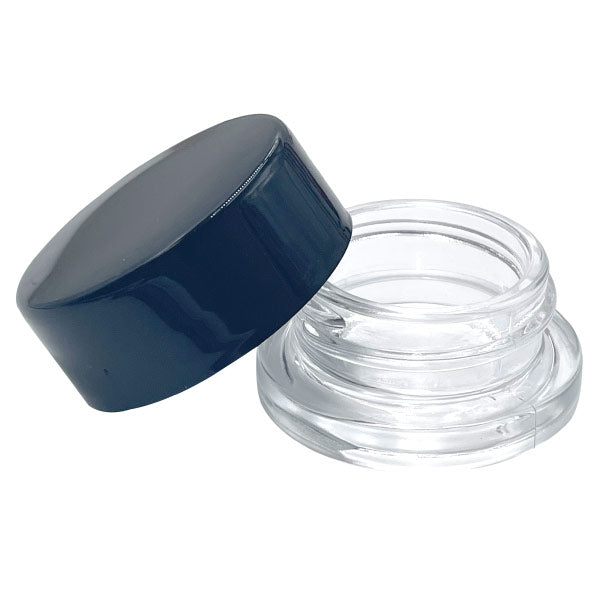 9ml Clear Glass Concentrate Container w/ Black Caps - Child Resistant - (300-30,000 Count)-BeastBranding