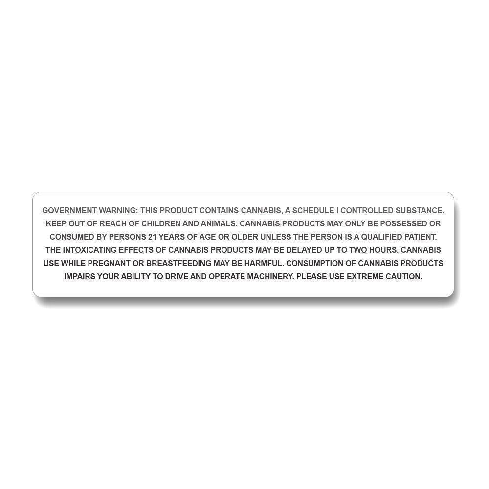 California Government Warning Label 3" x 1" Inch (1000 Count Roll)-Prescription Labels & State Compliant Labels