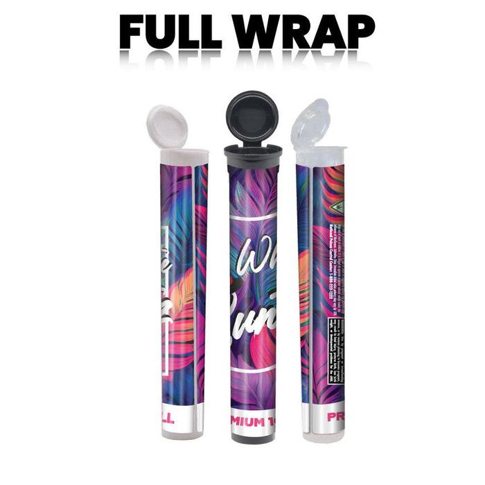 California Pre-Designed 116mm Black Blunt Tube, with Sticker Applied!-Custom Print Stickers-BeastBranding