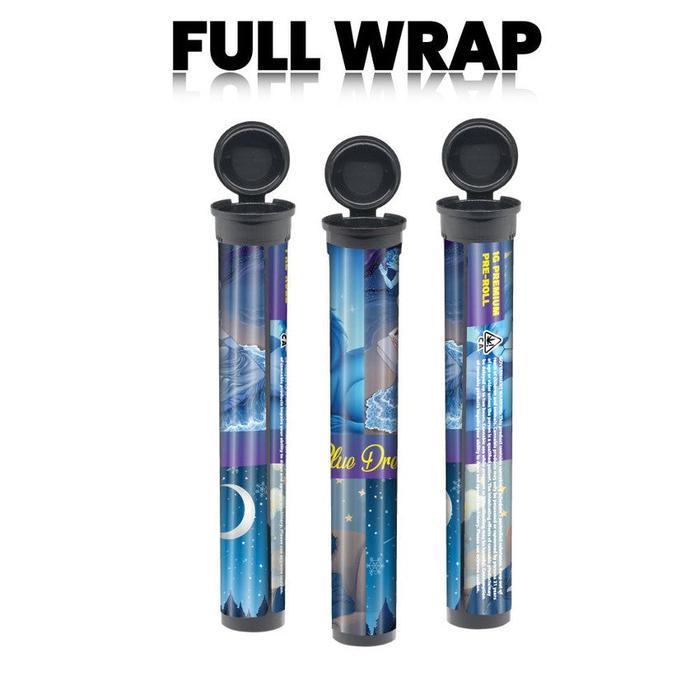 California Pre-Designed 116mm Black Blunt Tube, with Sticker Applied!-Custom Print Stickers-BeastBranding