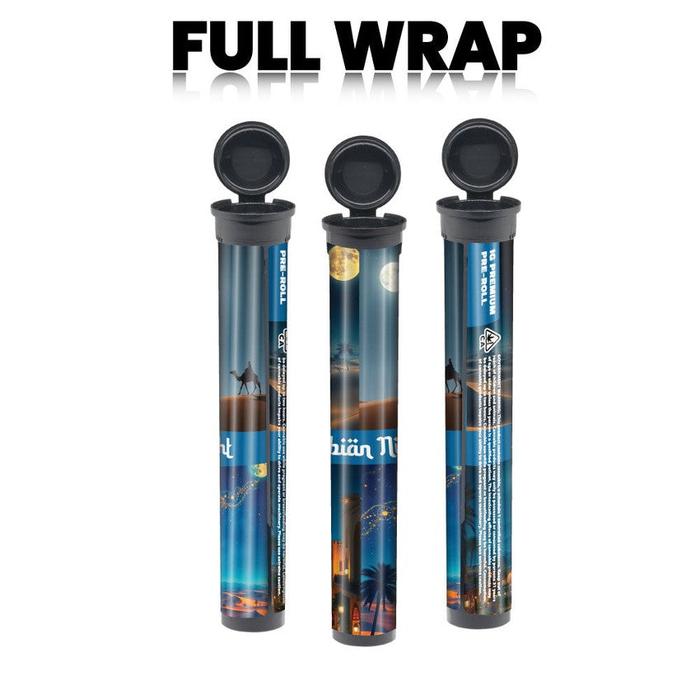 California Pre-Designed 116mm Black Blunt Tube, with Sticker Applied!-Custom Print Stickers-BeastBranding