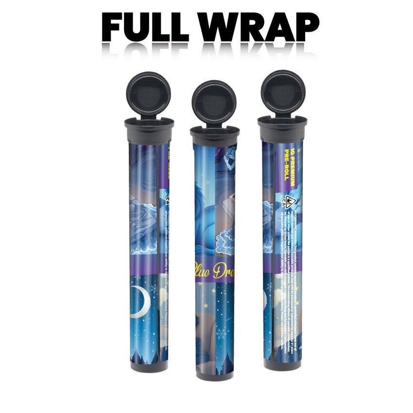California Pre-Designed 116mm Black Blunt Tube, with Sticker Applied!-Custom Print Stickers-BeastBranding