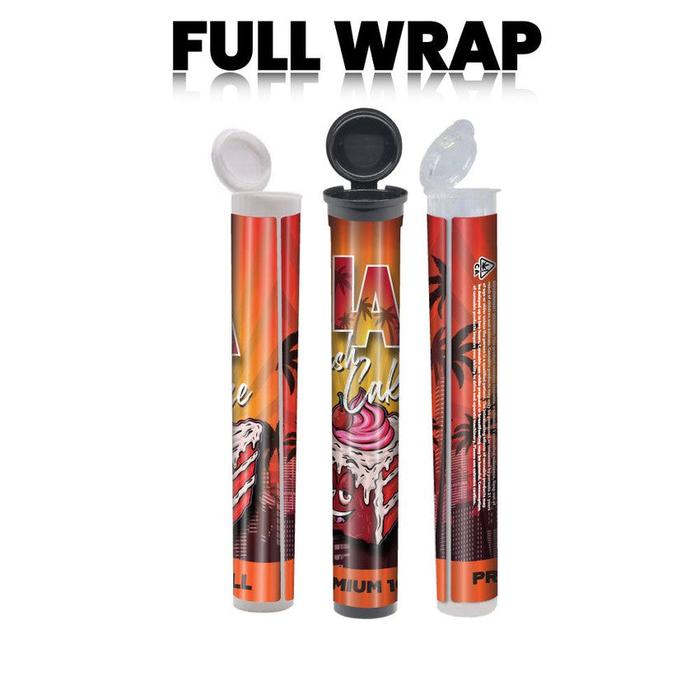 California Pre-Designed 116mm Black Blunt Tube, with Sticker Applied!-Custom Print Stickers-BeastBranding