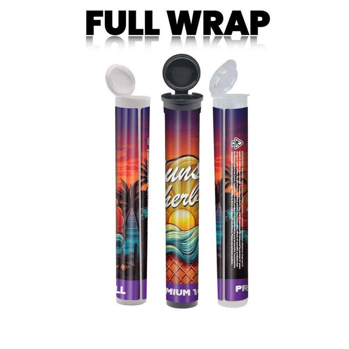 California Pre-Designed 116mm Black Blunt Tube, with Sticker Applied!-Custom Print Stickers-BeastBranding