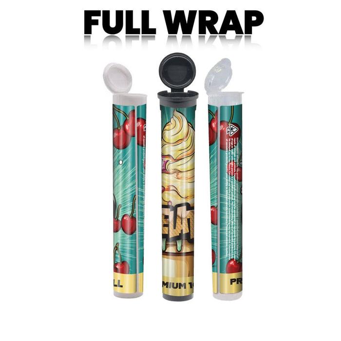 California Pre-Designed 116mm Black Blunt Tube, with Sticker Applied!-Custom Print Stickers-BeastBranding