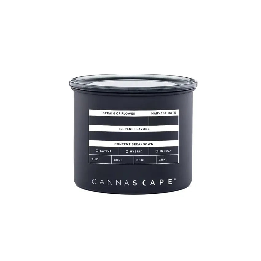 Cannascape® 4" Stainless Steel Matte Stash Jars - Black or White - (1 Count)-stash jar-BeastBranding
