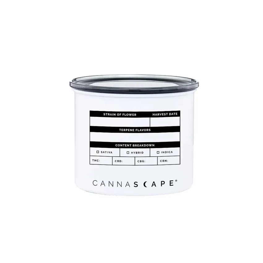 Cannascape® 4" Stainless Steel Matte Stash Jars - Black or White - (1 Count)-stash jar-BeastBranding