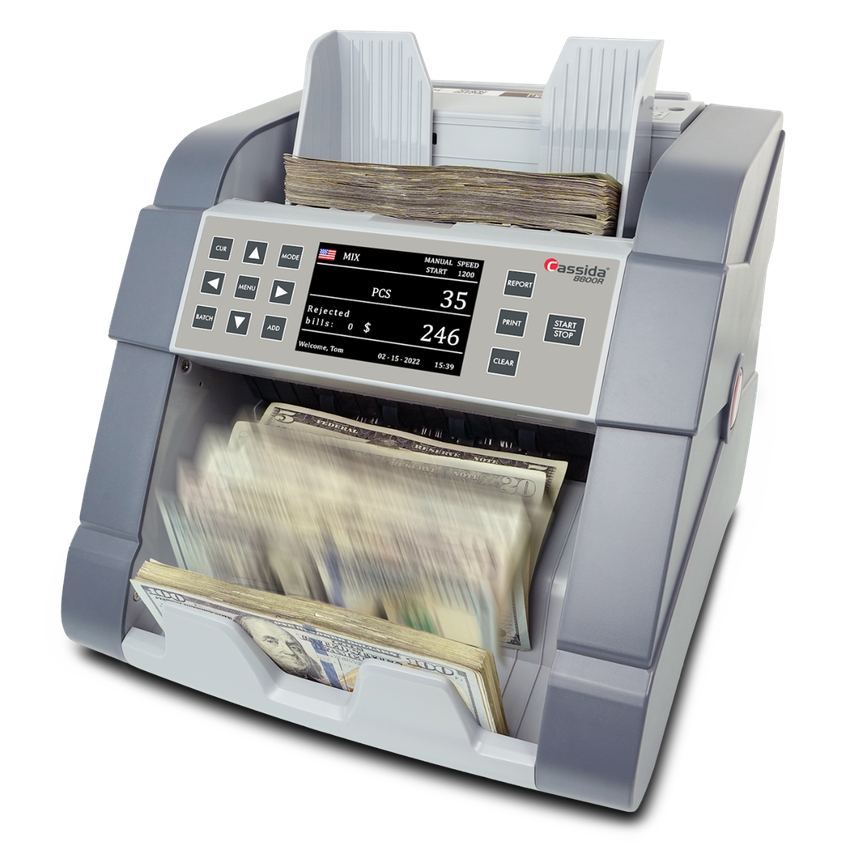 Cassida 8800R Mixed Bill Counter - top-loading - (1 Count)-Office Supplies & Currency Counters