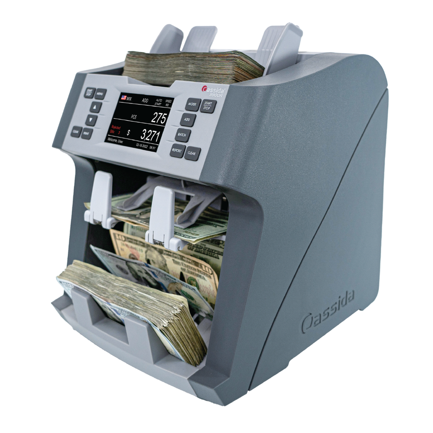 Cassida 9900R 2-Pocket Bank-Grade Mixed Denomination Bill Counter - (1 Count)-Office Supplies & Currency Counters