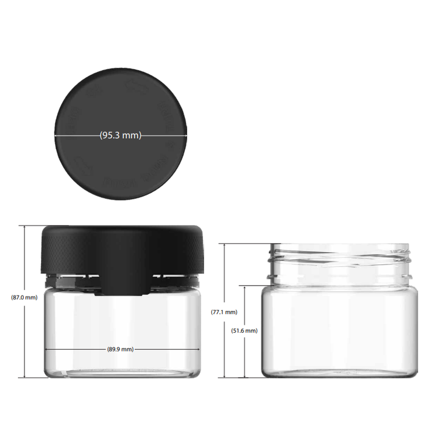 Chubby Gorilla 10oz Aviator Plastic Jar Container w/ Inner Seal - Various Colors - (80 Count)-Aviator Containers-BeastBranding