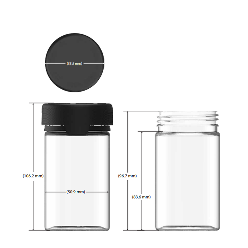 Chubby Gorilla 5oz Aviator CR Plastic Jar Containers w/ Inner Seal - Various Colors - (Various Counts)-Aviator Containers-BeastBranding