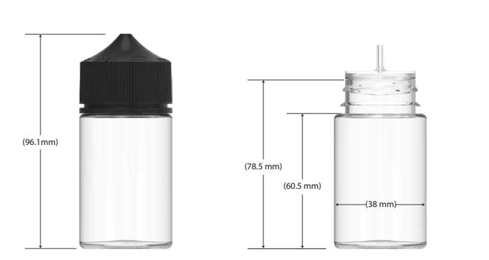 Chubby Gorilla 60ML Mini Unicorn Plastic Bottle PET CR - (500 Count)-Dropper Bottles-BeastBranding