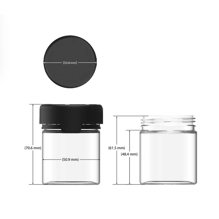 Chubby Gorilla Translucent 3oz Aviator CR Plastic Jar Containers w/ Inner Seal - Various Colors - Various Counts-Aviator Containers-BeastBranding