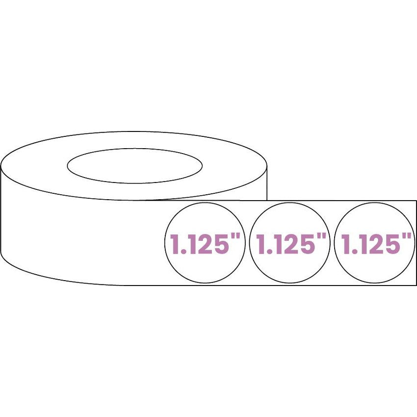 Circle - Blank Roll White Gloss Premium BOPP Labels (Various Sizes)-Custom Print Stickers-BeastBranding