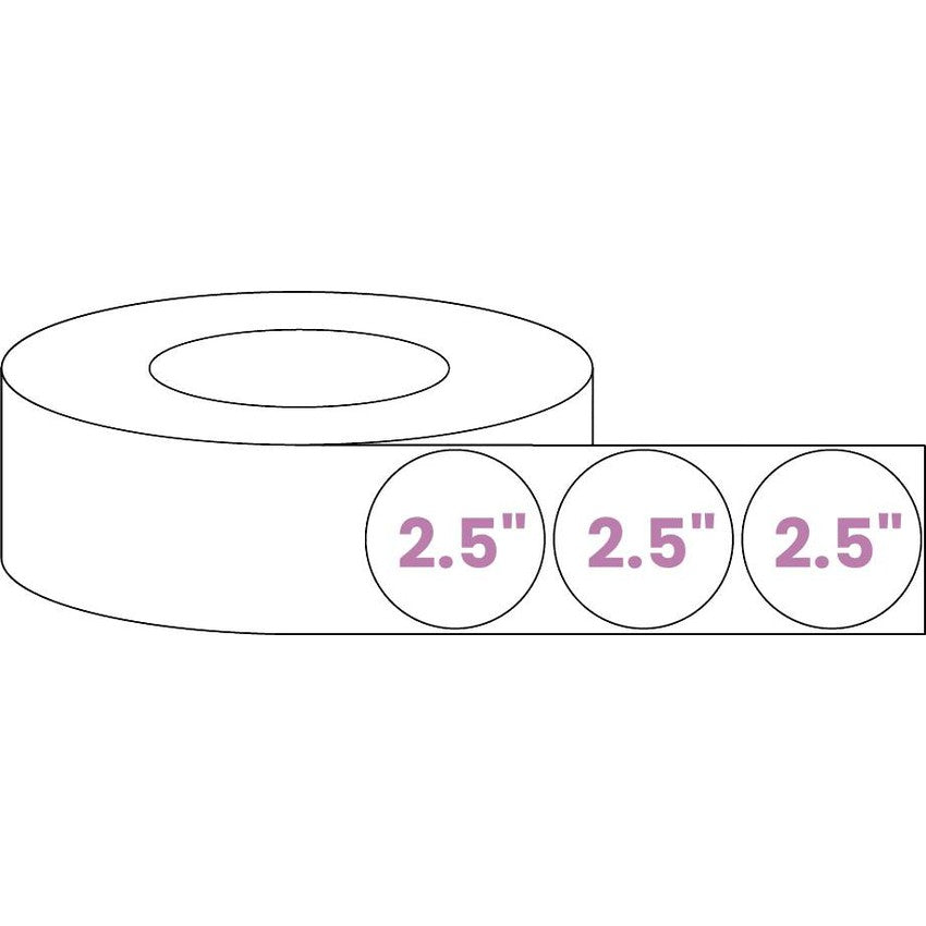 Circle - Blank Roll White Gloss Premium BOPP Labels (Various Sizes)-Custom Print Stickers-BeastBranding