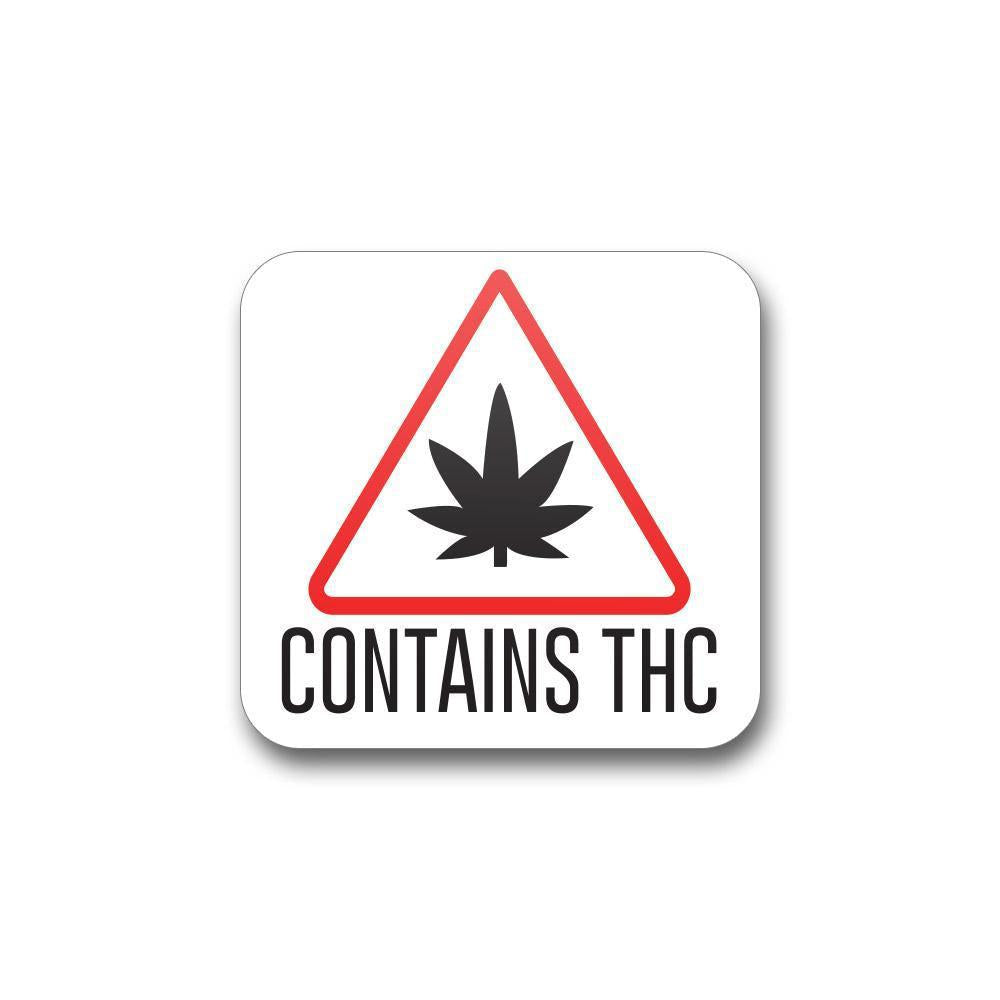 Contains THC Triangle Compliance Label (.75" x .75" or 1" x 1") Square 1000 Count-Prescription Labels & State Compliant Labels-BeastBranding