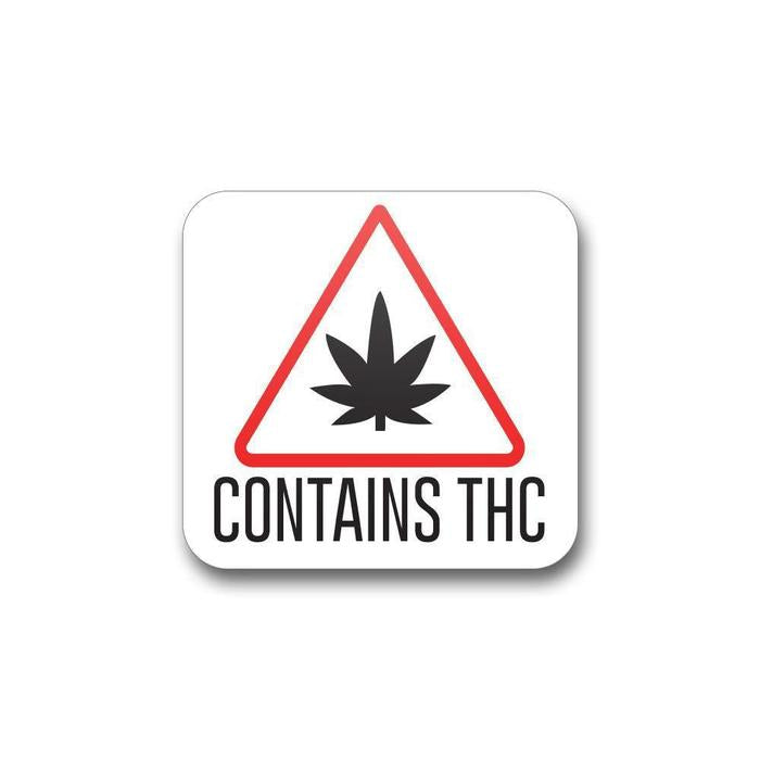 Contains THC Triangle Compliance Label (.75" x .75" or 1" x 1") Square 1000 Count-Prescription Labels & State Compliant Labels-BeastBranding